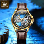 OLEVS Men's Watch automatic mechanical watch men's waterproof hollow student men's business watch