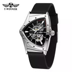 New Winner European American Style Men's Fashion Casual Hollow Triangle Automatic Mechanical men Watch SLZg121