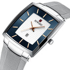 Reward Business Men's Watch Waterproof Calendar Men's Square Stainless Steel Mesh Strap Quartz Watch Second-class E-commerce Explosive RD62009M