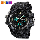 SKMEI Luxury Denim Style Sports Watches Men Fashion Digital Quartz Watch Waterproof Casual Military Wrist Watch Clock