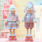 Christmas decoration creative pink Christmas dolls holiday window scene ornaments arrangement supplies Christmas gift 52101
