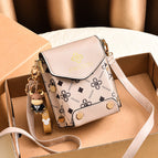 2022 new niche design mobile phone bag messenger bag women fashion one shoulder retro small square bag mini mobile phone bag 3987
