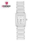 CHENXI Square Couple Watch Women'S Men's Watch Ceramic Watch Fashion Quartz couple Watch CX-104A