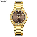 Missfox New Women's Watch Quartz Watch Gold High-end Diamond Ladies Watch 2742