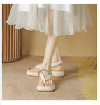 Slippers women's 2022 summer sandals and slippers women's soft bottom one-word slippers women's sponge cake thick bottom flip-flops women's 918-3
