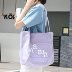 Korean leisure canvas bag simple letter printed handbag ins fashion shoulder handbag SR6666-1