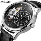 MEGIR Men's Watch Waterproof Skeleton Fashion Trend Men's Watch Explosive Watch Quartz Men's Watch 2017G
