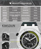 KIMSDUN men's watch fashion multi-functional silicone sports waterproof quartz business watch K-1223B