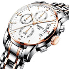 NIBOSI 2353 Fashion Sport Quartz  Men's Watches Full Steel Business Waterproof Watch with box gift for man