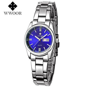 WWOOR 8804 Luxury Brand Watches Women's Full Steel Business Casual Wrist Watches Women Date Day Clock Luminous Quartz Watch Reloj