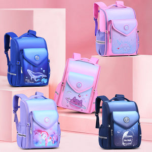 New Waterproof Primary School Student Schoolbag Integrated High Quality Spine Protection Children Backpack Boy and Girl