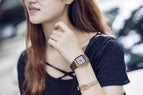 GUOU 8161 Big Dial Fashion Top Brand Women's Watches Ladies Watch waterproof Calendar Square Leather Strap women casual watch