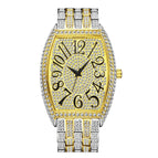 MISSFOX V319 Watch fashion diamond  barrel full diamond large dial quartz men's casual Watch
