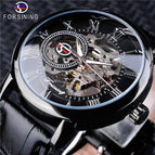 Forsining Men's Fashion Retro Hollow-out Transparent Mechanical manual Watch men's casual watch SLZa26