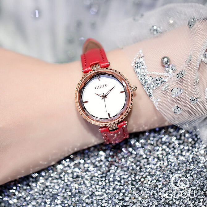 Guou 6014 Women's Watch Casual Waterproof Fashion New Korean Version Trend Simple Atmosphere Net Red Wind Watch