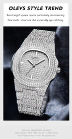 PINTIME Steel band watches Baida Diamond Star Men's and Women's wristwatch Calendar Quartz watch popular Watch for mowen