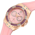 MISSFOX Watch Silicone Korean Version Versatile Diamond Fashion Three Eyes Quartz Ladies Watch 2593