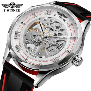 New Winner European American Style Men's Fashion Casual Simple Hollow Manual Manipulator Watch SLZg122