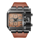 Oulm Large dial quartz men's watch casual belt male watches personality square watch for men