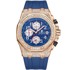 KIMSDUN Gypsophila watch men's diamond multi-function three-eye chronograph waterproof quartz watch men's watch K-1225B