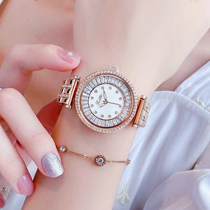 Scottie fashion diamond face temperament diamond watch ladies personality watch women's leather strap 9200