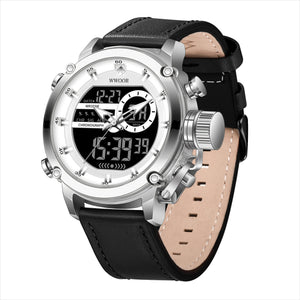 WWOOR Leather Watch Waterproof Men's Watch Quartz Fashion Sports Style Men's Quartz 8882