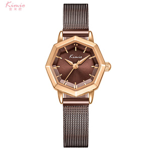 2021 New Arrive KIMIO 6501 Fashion 8 sides WatchLuxury Brand Quartz Wristwatch Ladies Bracelet Women's Watches For Women Clock