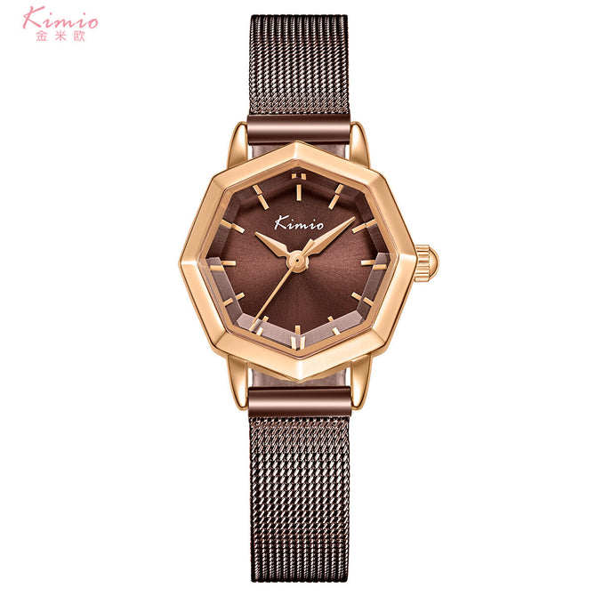 2021 New Arrive KIMIO 6501 Fashion 8 sides WatchLuxury Brand Quartz Wristwatch Ladies Bracelet Women's Watches For Women Clock