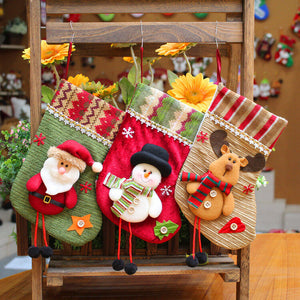 3 PCS Christmas stocking decoration santa christmas boots christmas stocking gift bag christmas decoration home and shop