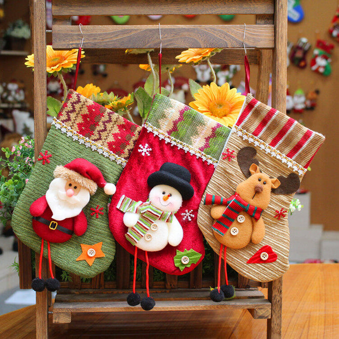 3 PCS Christmas stocking decoration santa christmas boots christmas stocking gift bag christmas decoration home and shop