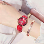 GUOU 8043 NEW Women's Watches Luxury Watches For Women Bracelet Ladies Watch Women Leather Clock