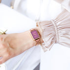 GUOU 66635 Hot Seller Womens Watches Steel Belt Fashion casual Water Resistant Square Diamond Watch Luxury Brand Dress Watch