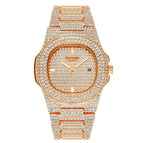 PINTIME Steel band watches Baida Diamond Star Men's and Women's wristwatch Calendar Quartz watch popular Watch for mowen