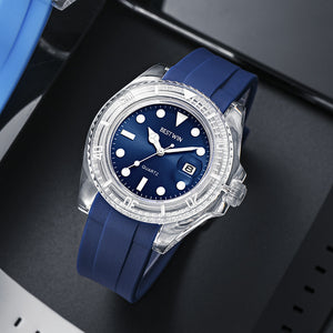 BESTWIN men's watch fashion silicone transparent waterproof quartz men's casual watch 6658