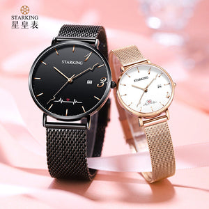 STARKING couple watch simple couple quartz watch starry sky object men and women calendar lovers watches