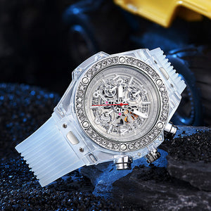 KIMSDUN men and women's watch Diamond transparent quartz watch waterproof net red watch men and women couple watches K-1983B