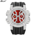 MISSFOX watch men's high-end fashion domineering personality full diamond large dial tape quartz watch V318