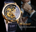 Winner western style men's fashion casual skeletonized mechanical movement men automatic mechanical watch SLZg80