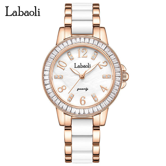 Labaoli women watch new live watch diamond ring ceramic ladies quartz watch LA202