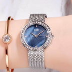 GEDI 82006 Fashion Casual Watch Korea style Women Elegant Luxury Stainless Steel Waterproof Ladies Diamond Rhinestone Analog Quartz Wristwatch