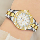 New women's watch female student Korean version trend full diamond and diamond women's watch waterproof fashion quartz steel belt watch women 2021