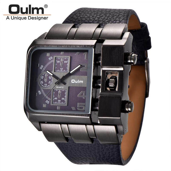 Oulm 3364 Big dial Watches Casual Wristwatch Square Dial Wide Strap Men's Quartz Watch Luxury Brand Male Clock Super watch for Men