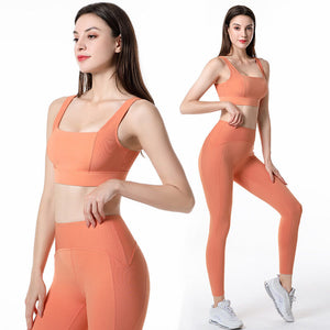 2022 summer new fashion sexy yoga clothes suit sports bra hip lift tummy trousers running fitness sports clothings 9218+6218