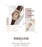 SENO retro small barrel watch female belt temperament small square watch quartz movement ladies watch S053