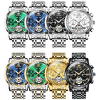 OLEVS men's watch Chilam celebrity endorsement multifunctional automatic mechanical watch hollow men's watch 6607