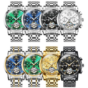 OLEVS men's watch Chilam celebrity endorsement multifunctional automatic mechanical watch hollow men's watch 6607