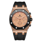 Kimsdun Men's Silicone strap Three Eyes Multifunctional Chronograph Waterproof Calendar Quartz Watch Fashion Men's Watch K-1224B
