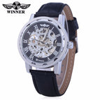 Winner Men's Fashion Roman Numerals Hollow Retro Belt manual mechanical men causal Watch SLZ37