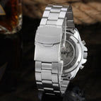 Winner men watch Large Dial Men's Fashion Automatic Mechanical causal men Watch Steel Belt 428