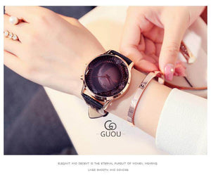GUOU 8107 2019 Women's Watches Diamond Ladies Watch Top Brand Luxury Watches Fashion Montre Femme Diamond Watch